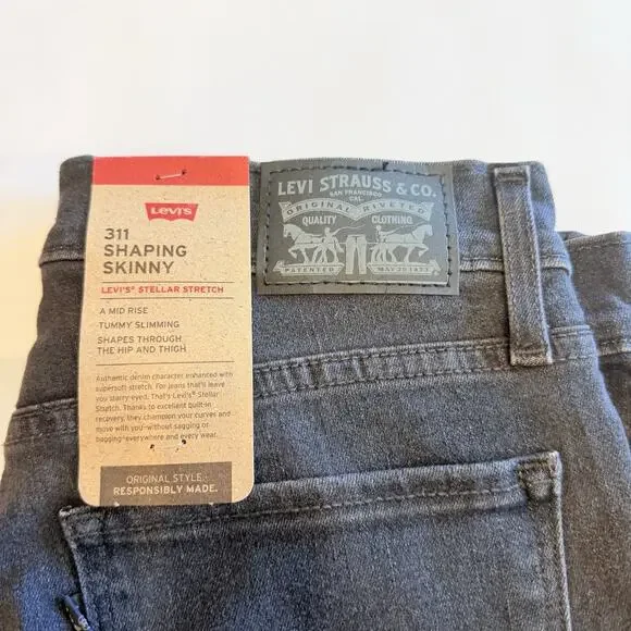 LEVI'S Women's Black 311 Shaping Skinny Jeans Size 8 short 29Wx30L NWT - Picture 2 of 9